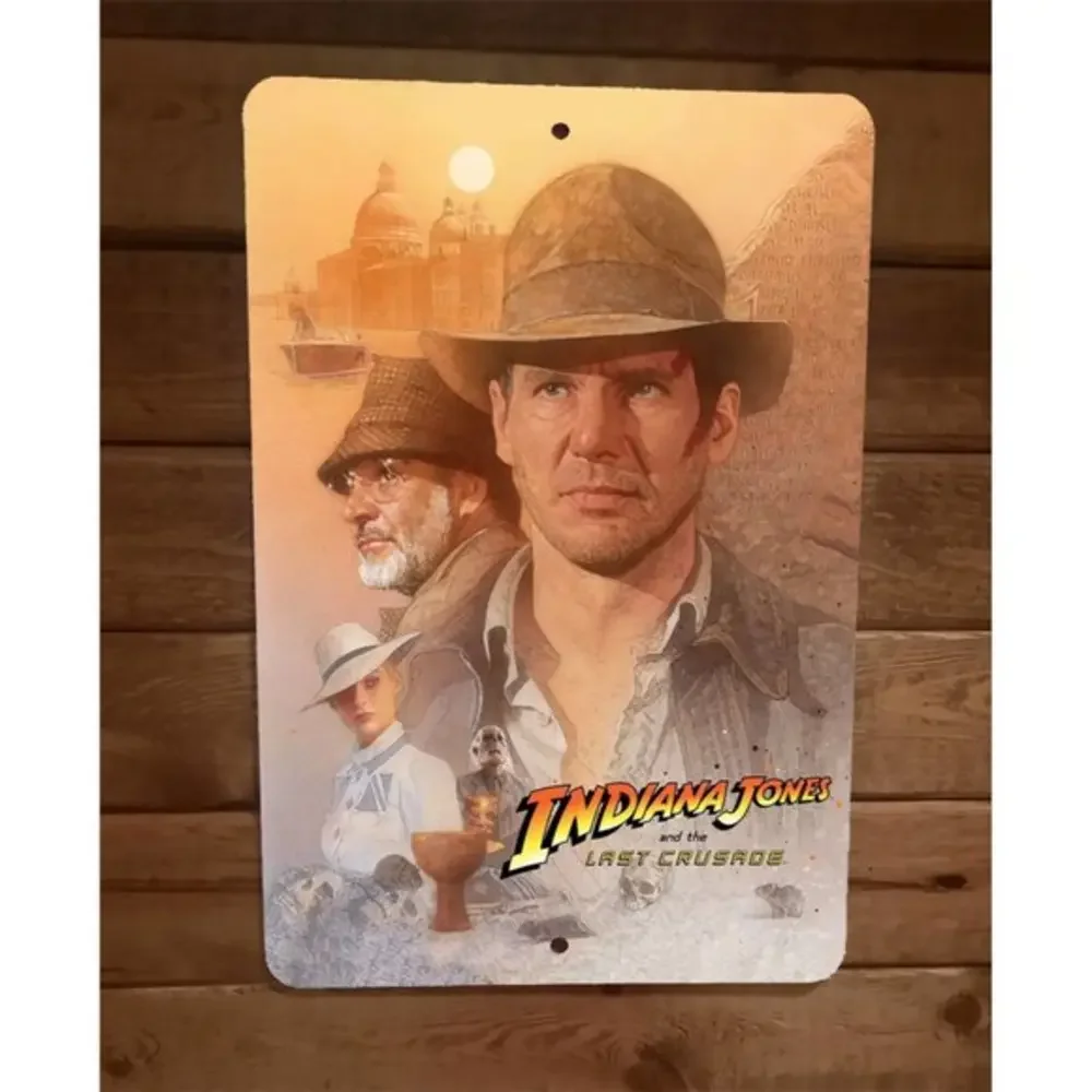 Indiana Jones Last Crusade Artwork 8x12 Metal Wall Sign Poster‎